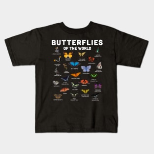 Butterflies of the World Kids T-Shirt